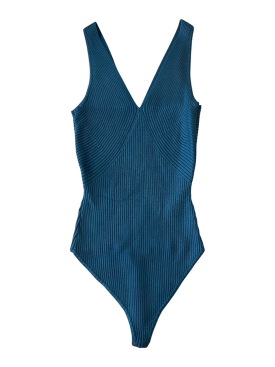 Abercrombie & Fitch Tops - Abercrombie & Fitch Ribbed Teal One-Piece bodysuit Sz L